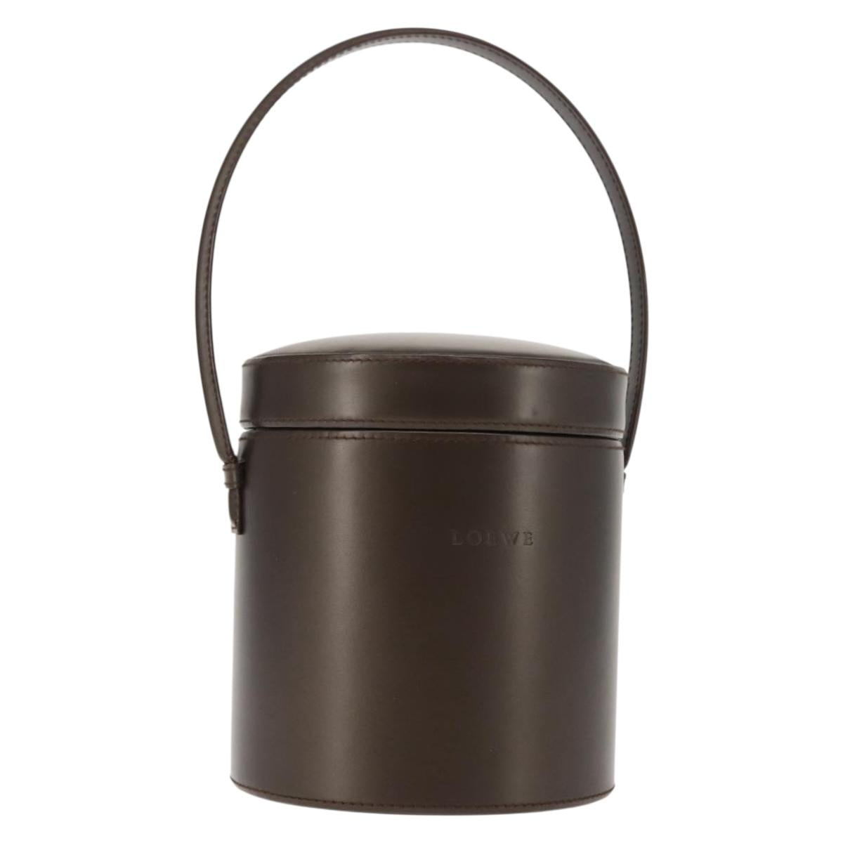 LOEWE Hand Bag Leather Brown Auth 145559