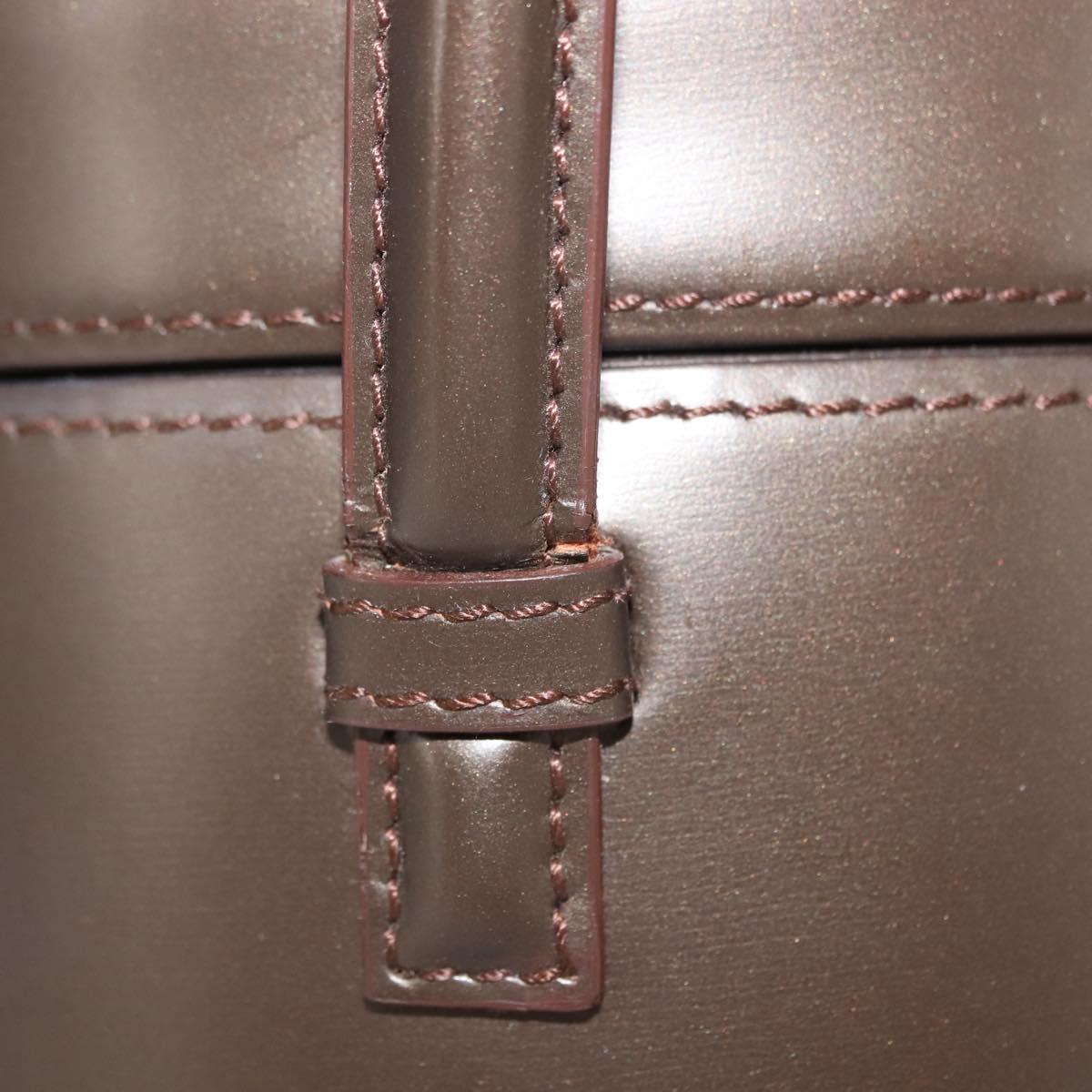 LOEWE Hand Bag Leather Brown Auth 145559