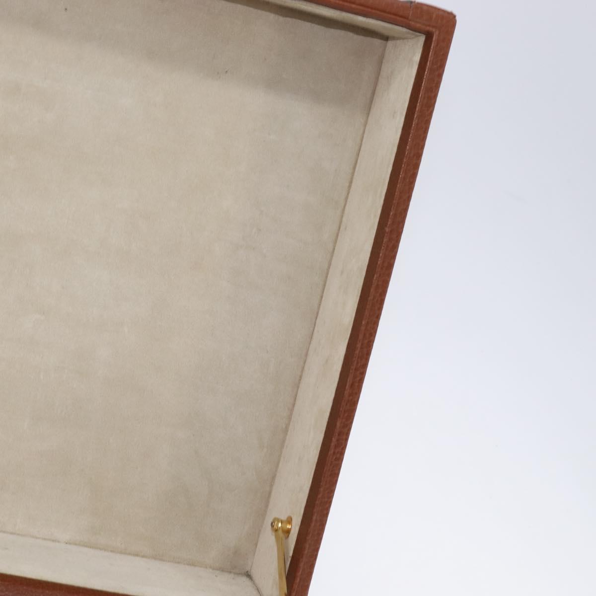 LOEWE Anagram Trunk Leather Gold Brown Auth 145561