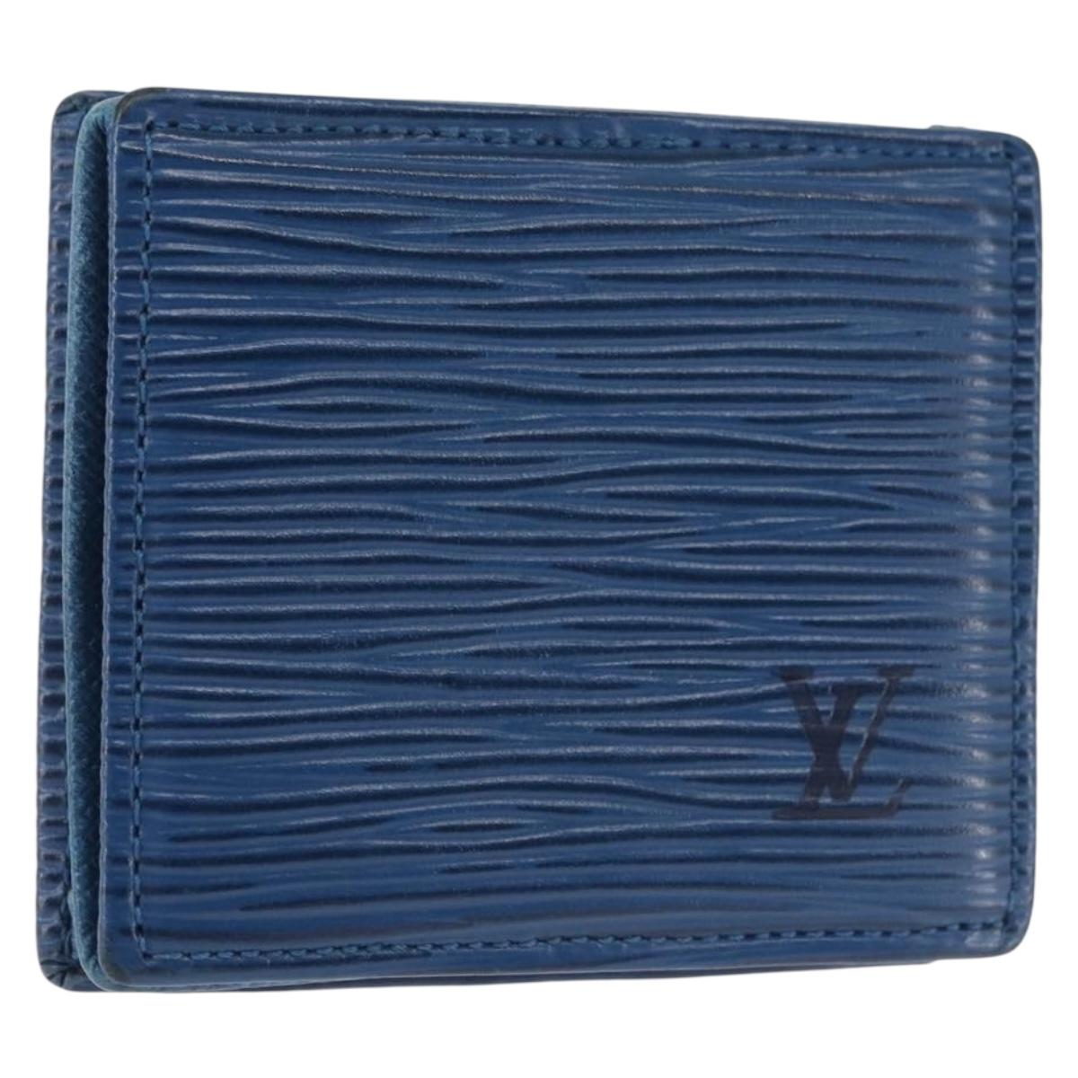 LOUIS VUITTON Epi Porte Monnaie Boite Coin Purse Blue M63695 LV Auth 145568