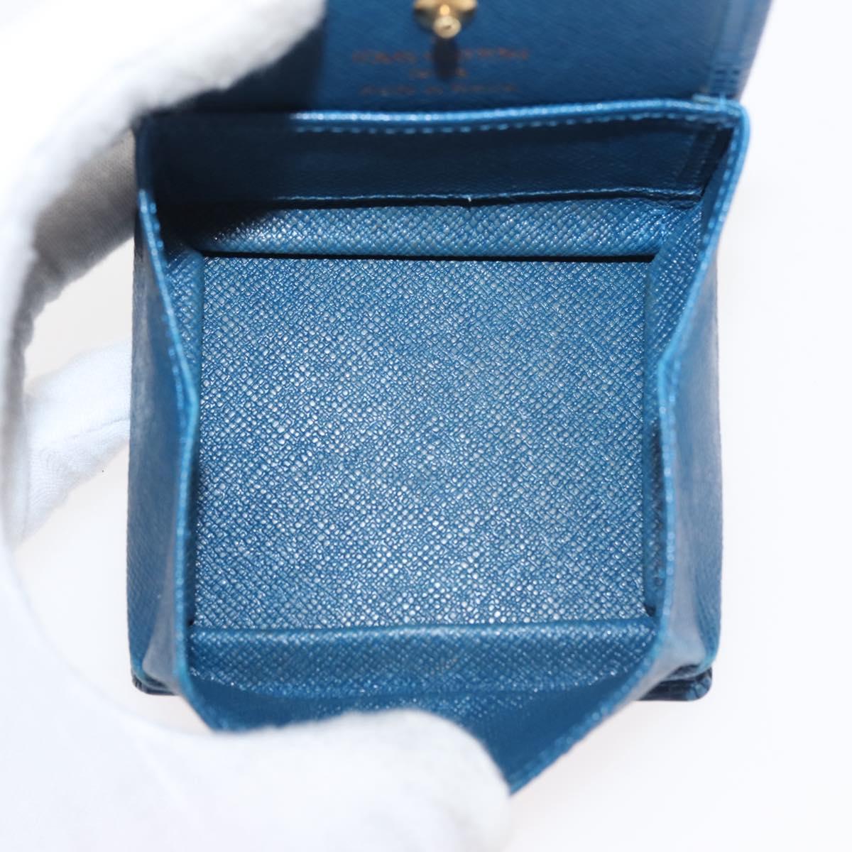 LOUIS VUITTON Epi Porte Monnaie Boite Coin Purse Blue M63695 LV Auth 145568