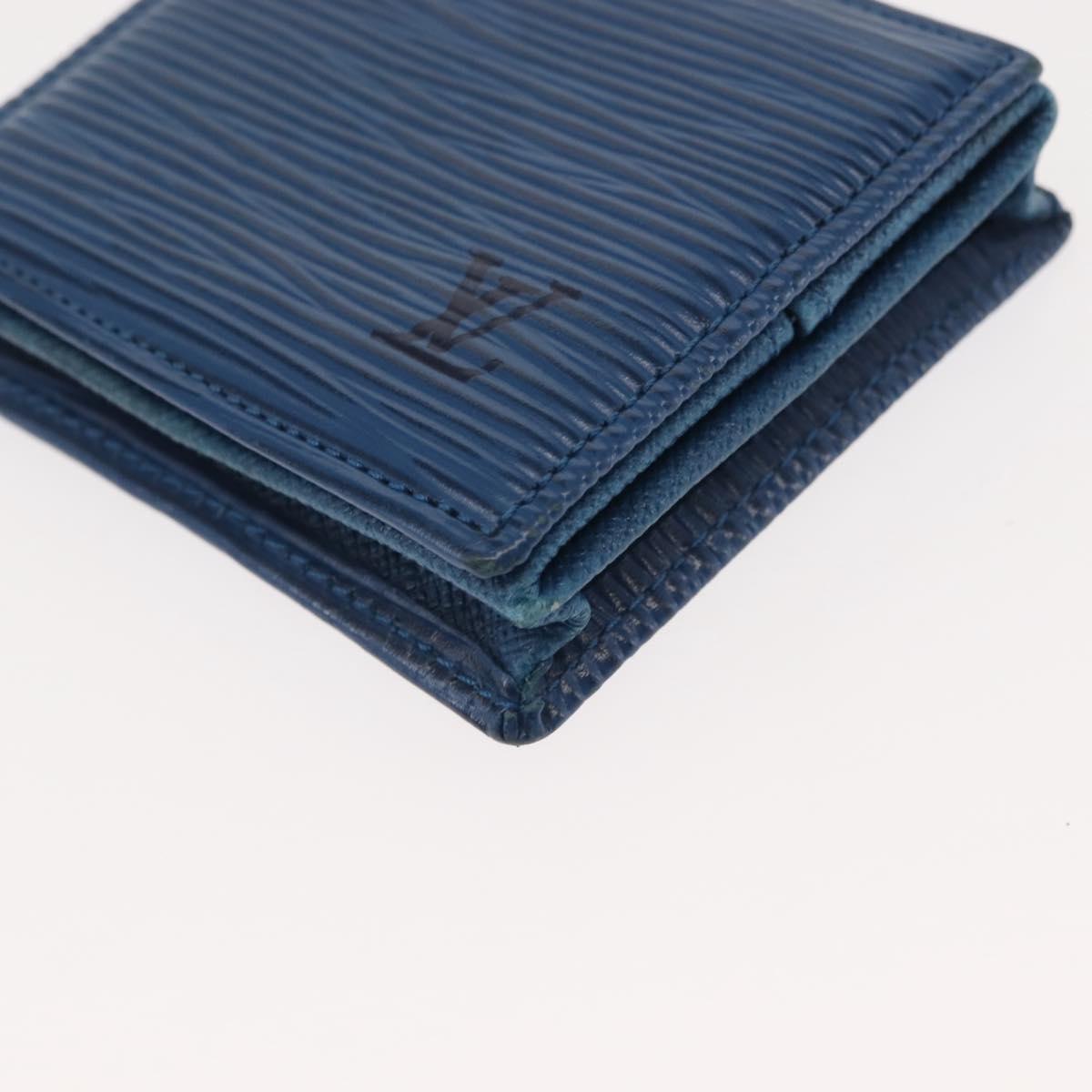 LOUIS VUITTON Epi Porte Monnaie Boite Coin Purse Blue M63695 LV Auth 145568