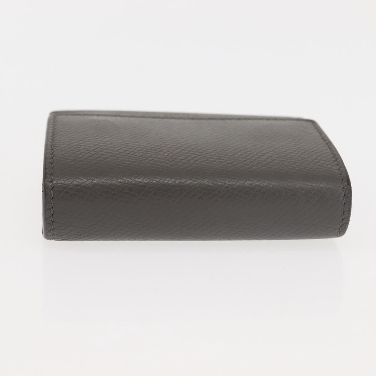 CELINE Bifold Wallet Leather Gray Gold Auth 145570