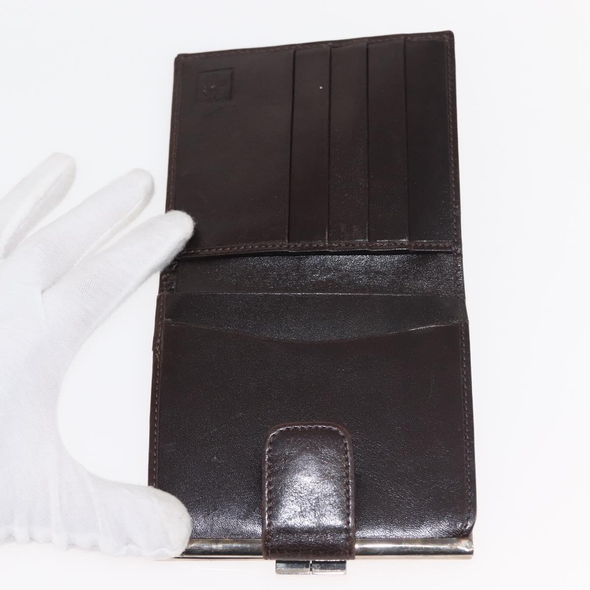 FENDI Zucca Canvas Bifold Wallet Black Brown Auth 145571