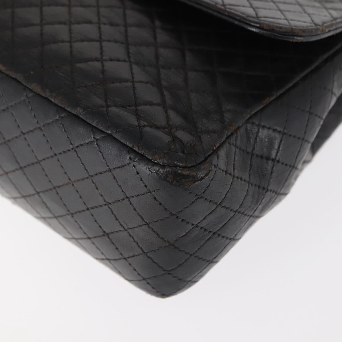 CHANEL Matelasse Chain Shoulder Bag Lamb Skin Black CC Auth 145575