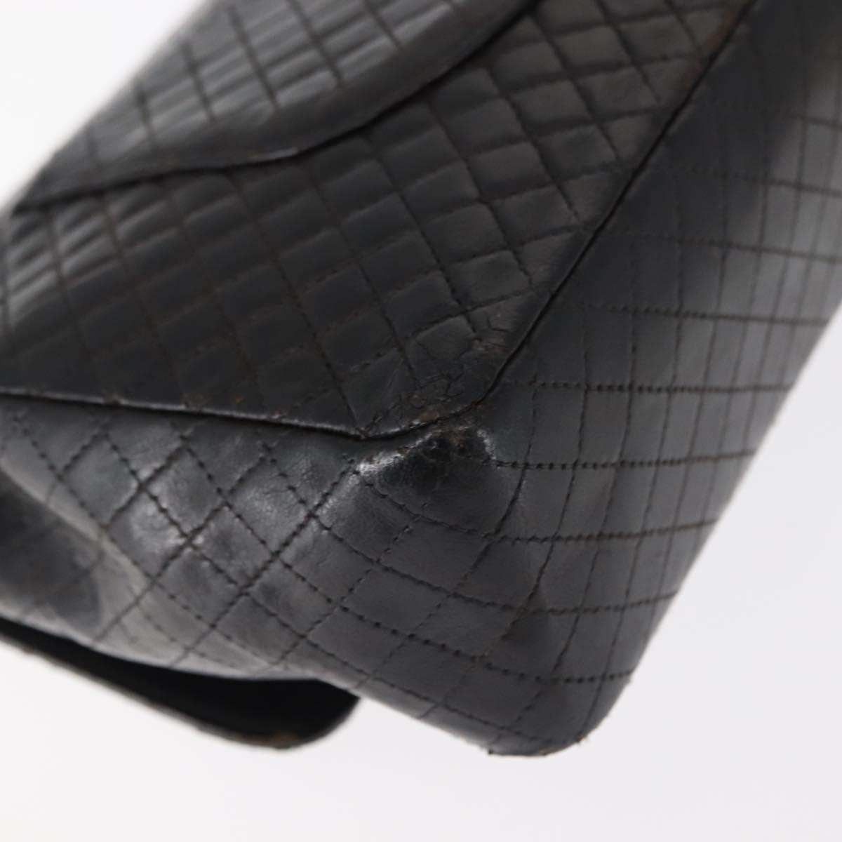 CHANEL Matelasse Chain Shoulder Bag Lamb Skin Black CC Auth 145575