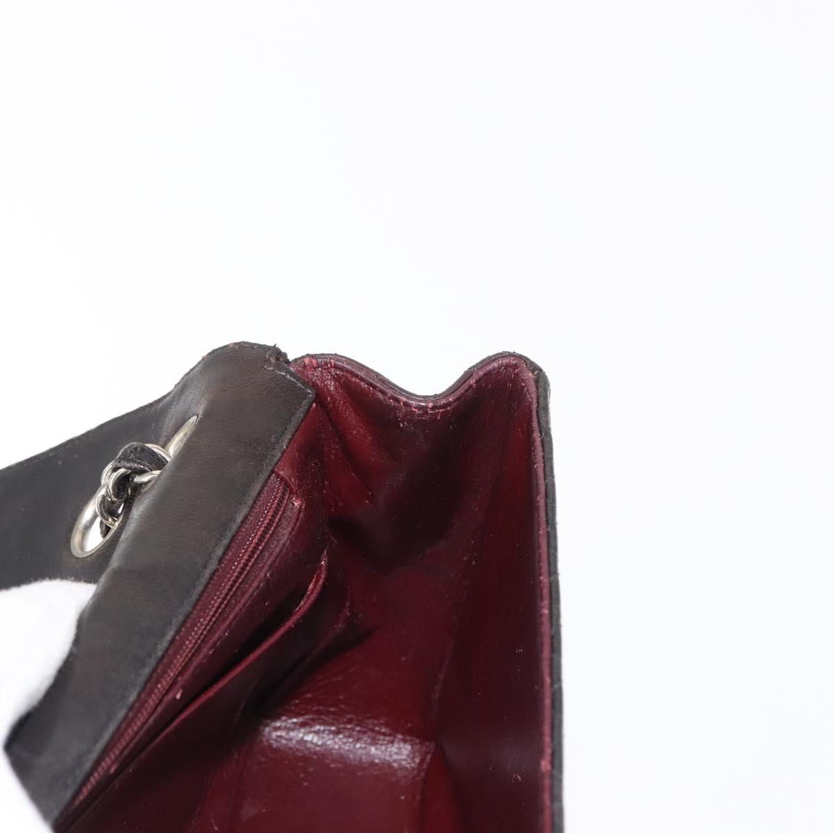 CHANEL Matelasse Chain Shoulder Bag Lamb Skin Black CC Auth 145575