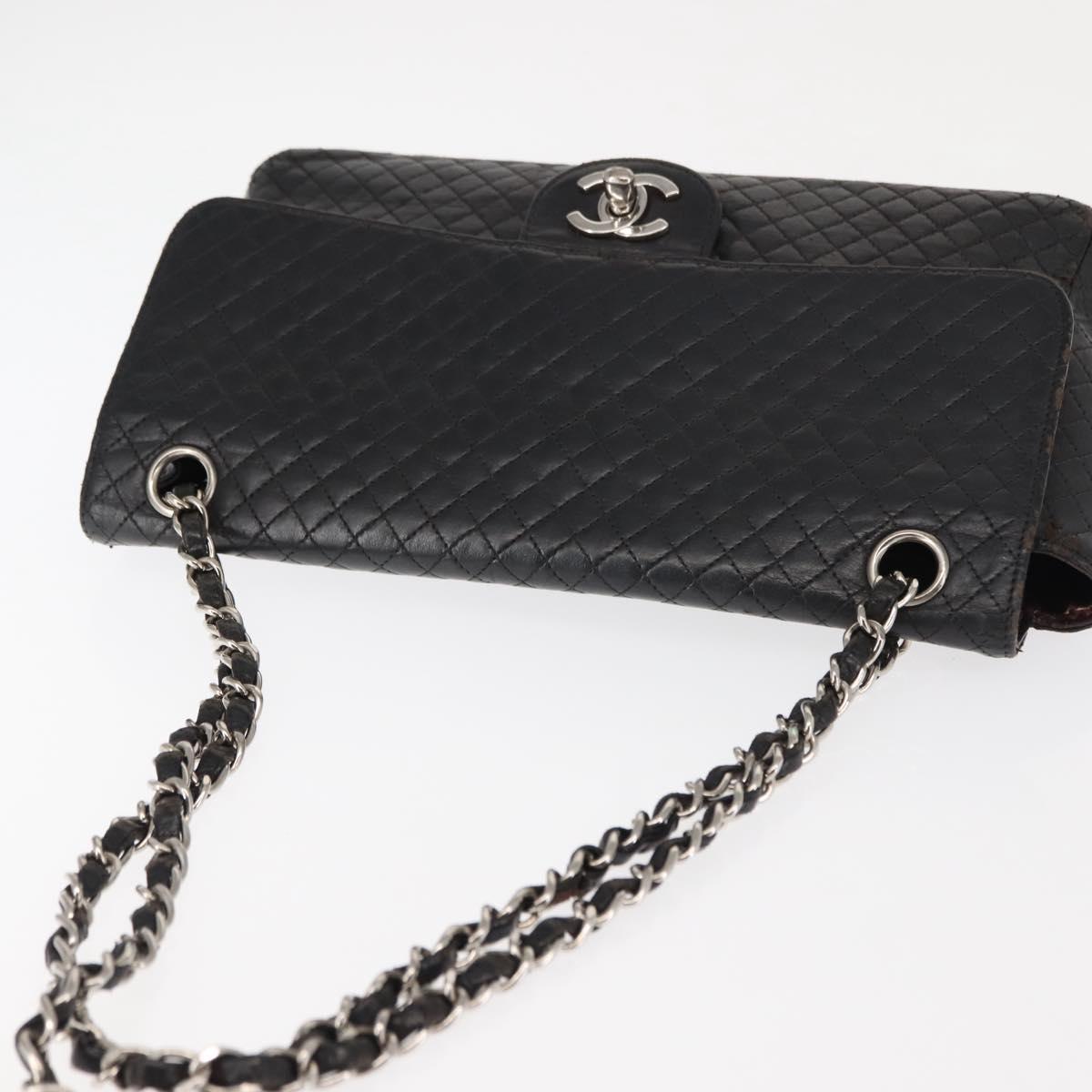 CHANEL Matelasse Chain Shoulder Bag Lamb Skin Black CC Auth 145575