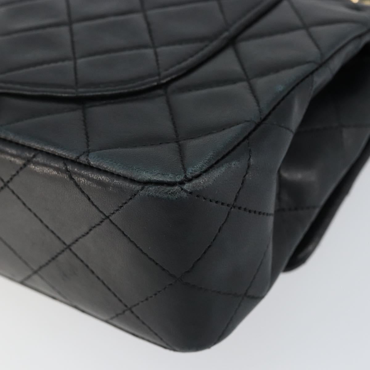 CHANEL Matelasse 23 Chain Shoulder Bag Lamb Skin Black Gold CC Auth 145577SAV