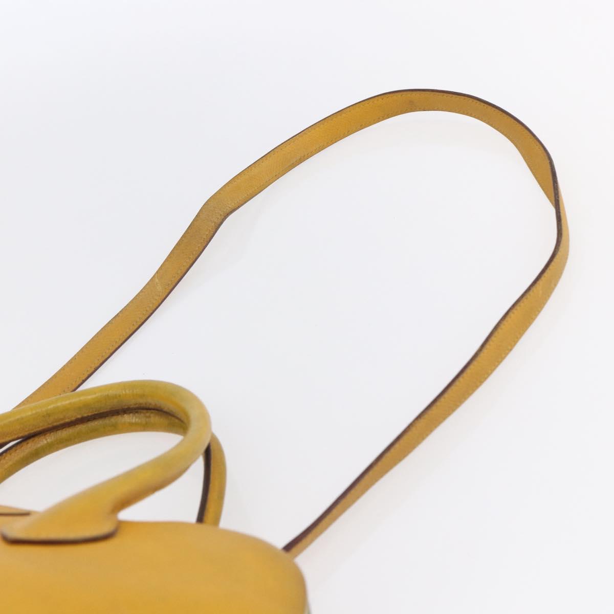 HERMES Bolide 31 Hand Bag Leather 2way Yellow Gold Auth 145580