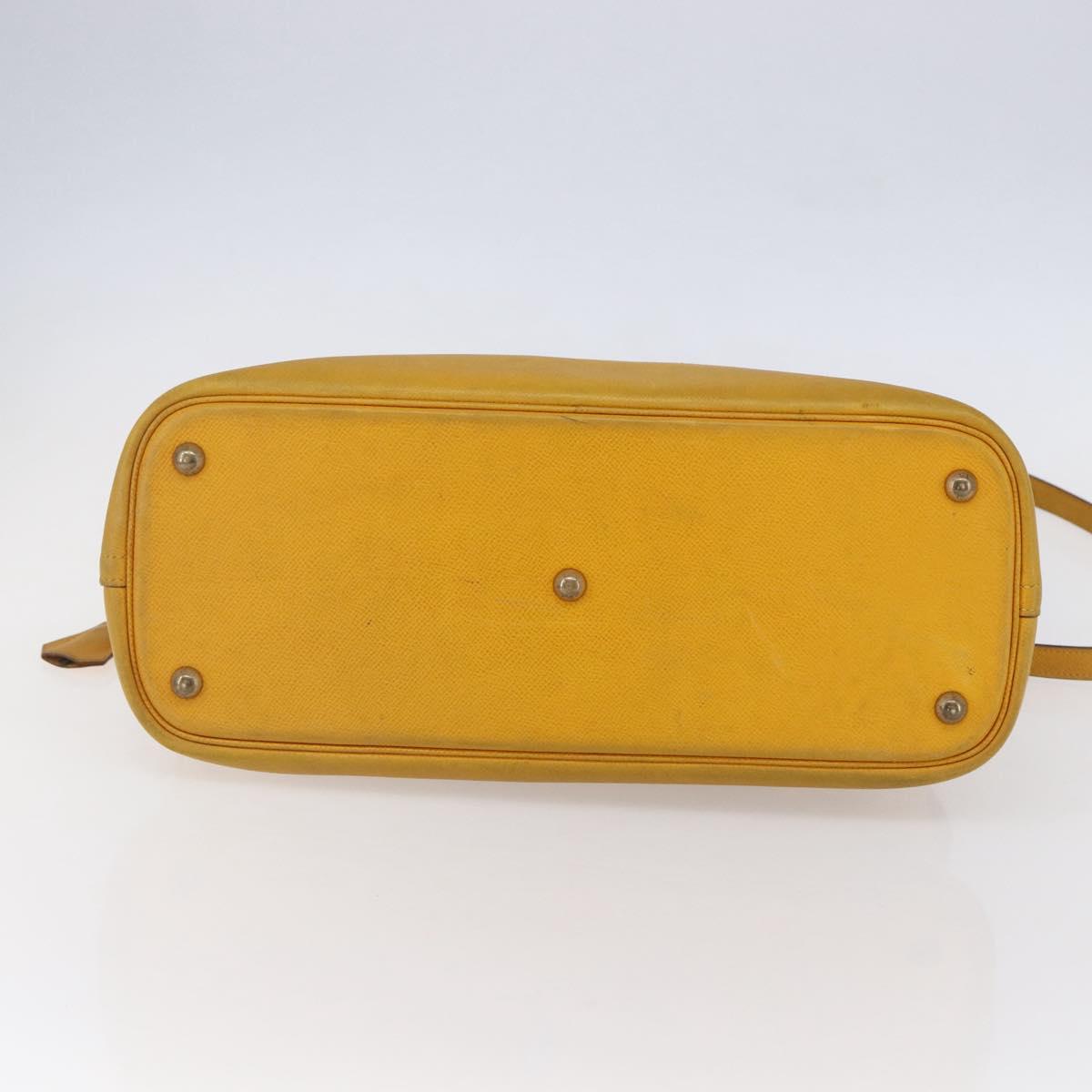 HERMES Bolide 31 Hand Bag Leather 2way Yellow Gold Auth 145580