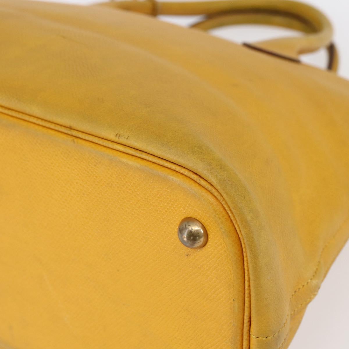 HERMES Bolide 31 Hand Bag Leather 2way Yellow Gold Auth 145580