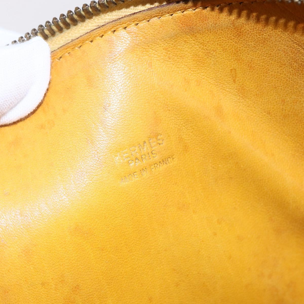 HERMES Bolide 31 Hand Bag Leather 2way Yellow Gold Auth 145580