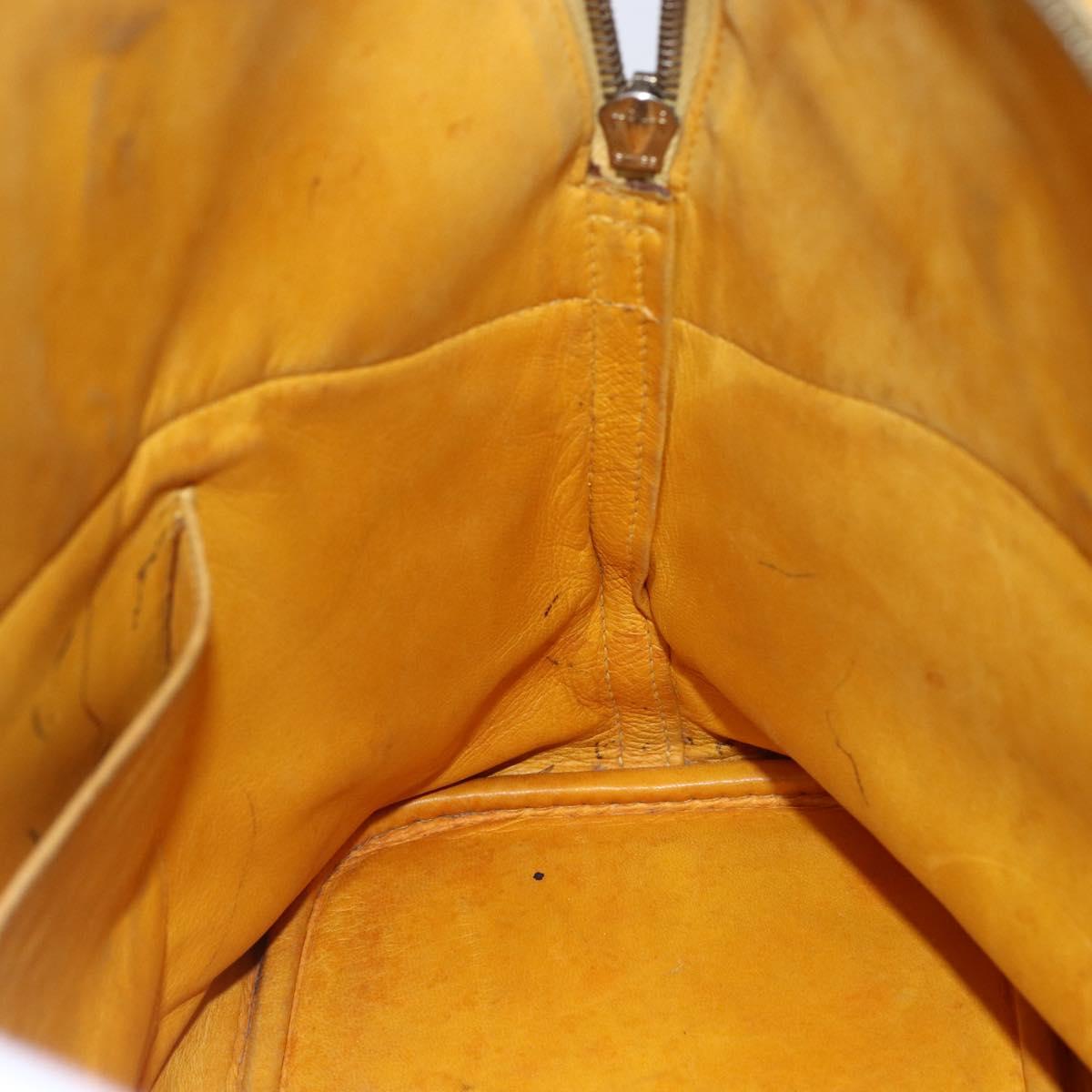 HERMES Bolide 31 Hand Bag Leather 2way Yellow Gold Auth 145580