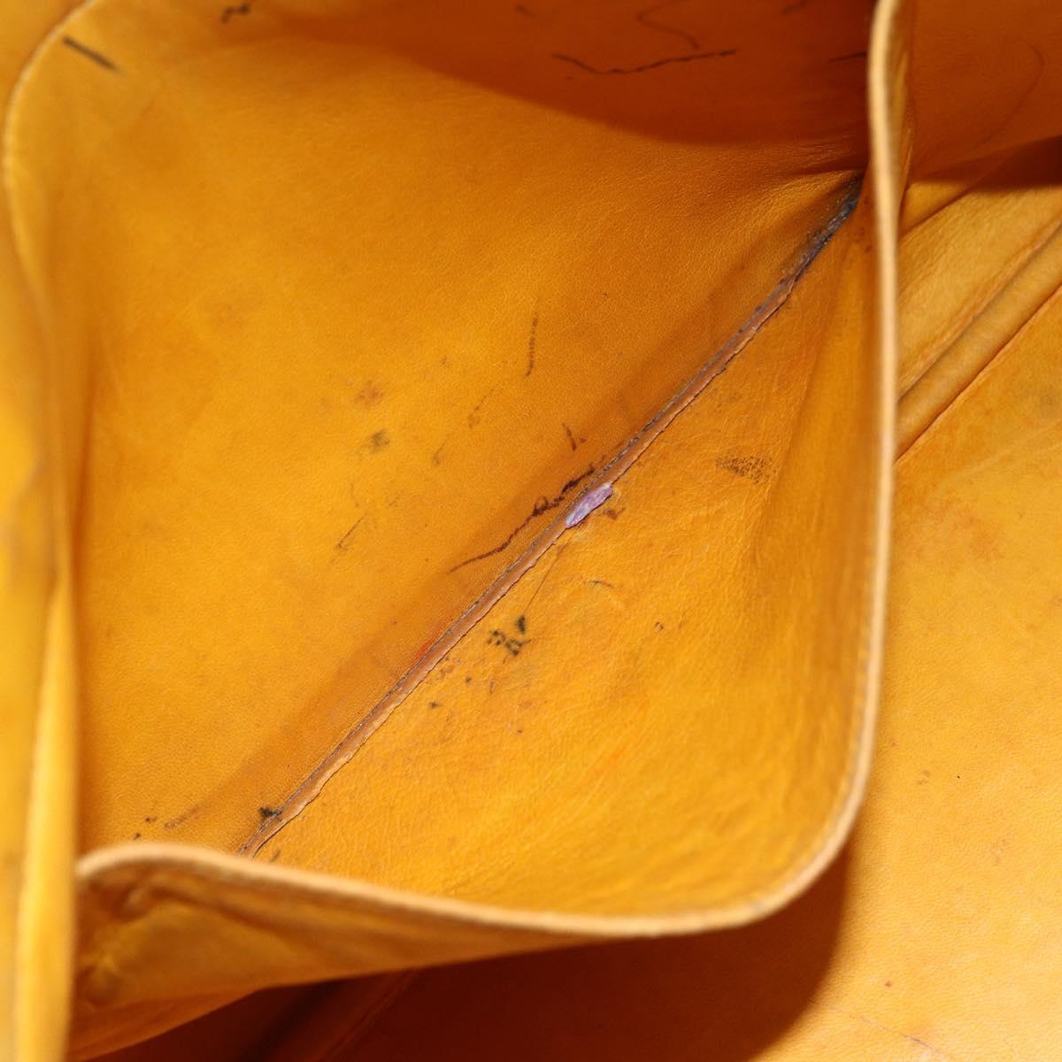 HERMES Bolide 31 Hand Bag Leather 2way Yellow Gold Auth 145580