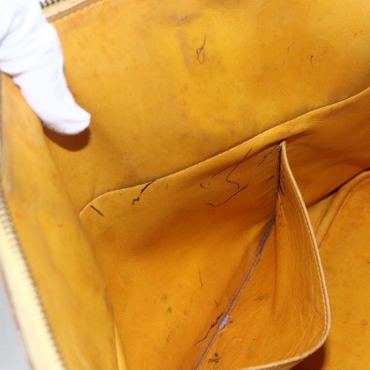 HERMES Bolide 31 Hand Bag Leather 2way Yellow Gold Auth 145580