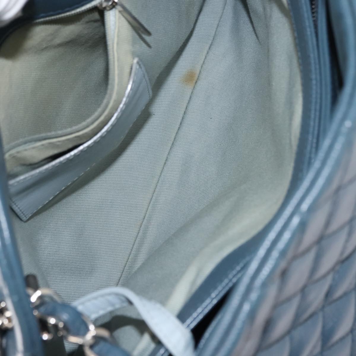 CHANEL Matelasse Chain Shoulder Bag Caviar Skin Blue CC Auth 145588
