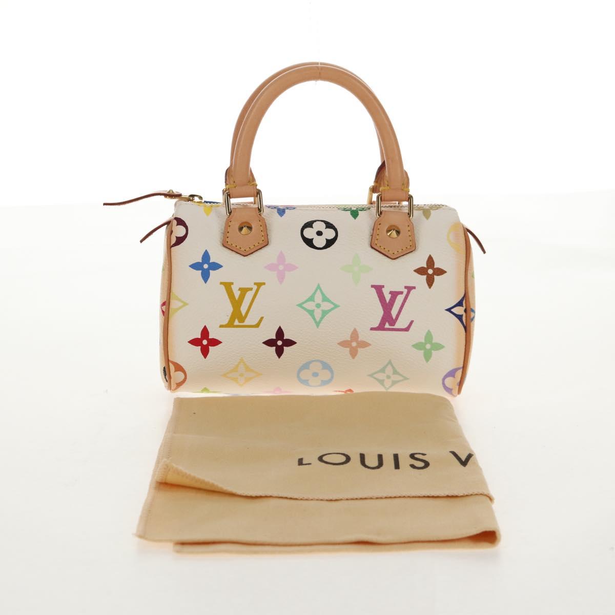 LOUIS VUITTON Monogram Multicolor Mini Speedy Hand Bag White M92645 Auth 145589V