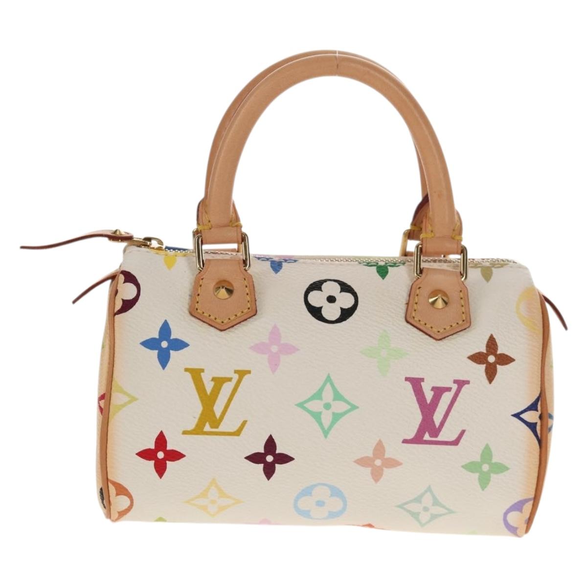 LOUIS VUITTON Monogram Multicolor Mini Speedy Hand Bag White M92645 Auth 145589V