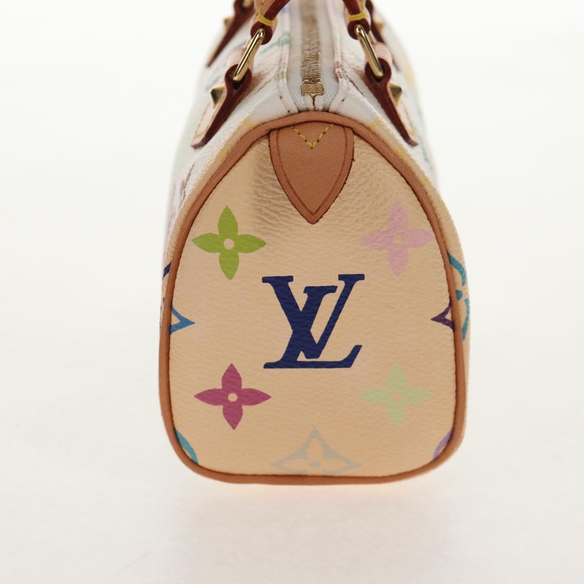 LOUIS VUITTON Monogram Multicolor Mini Speedy Hand Bag White M92645 Auth 145589V