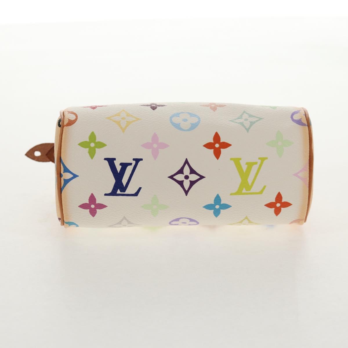 LOUIS VUITTON Monogram Multicolor Mini Speedy Hand Bag White M92645 Auth 145589V