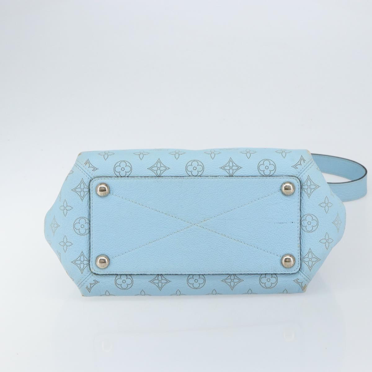 LOUIS VUITTON Monogram Mahina Babylone PM Hand Bag Ice blue M50907 Auth 145591