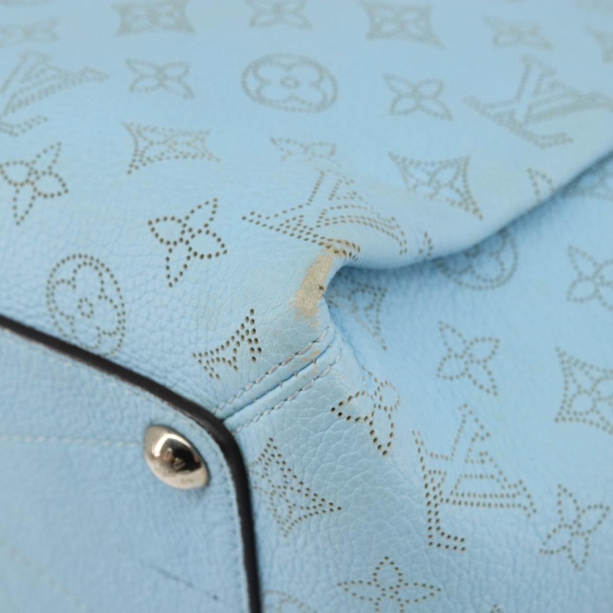LOUIS VUITTON Monogram Mahina Babylone PM Hand Bag Ice blue M50907 Auth 145591