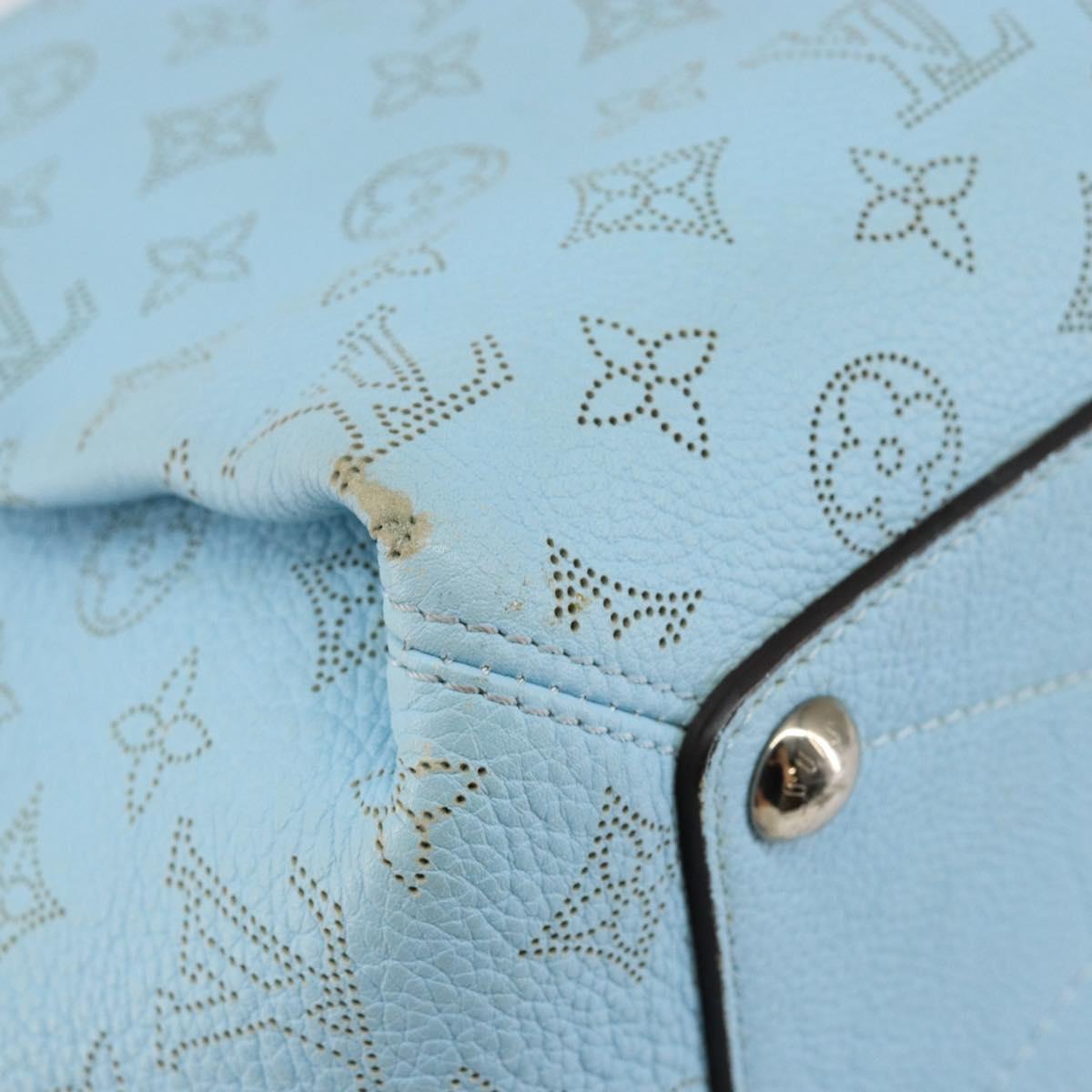 LOUIS VUITTON Monogram Mahina Babylone PM Hand Bag Ice blue M50907 Auth 145591