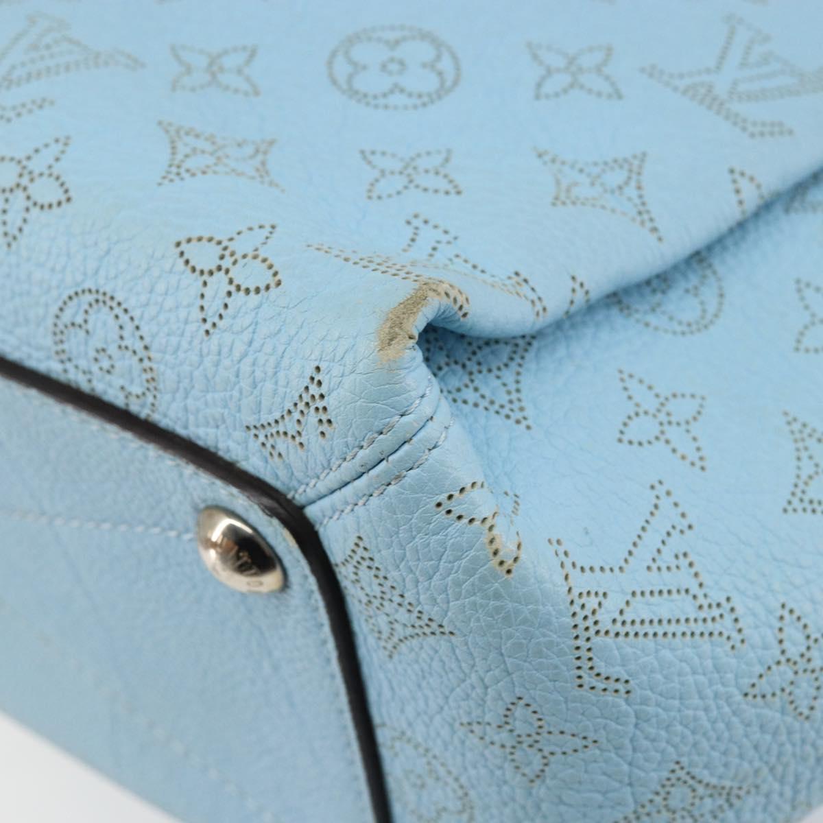LOUIS VUITTON Monogram Mahina Babylone PM Hand Bag Ice blue M50907 Auth 145591