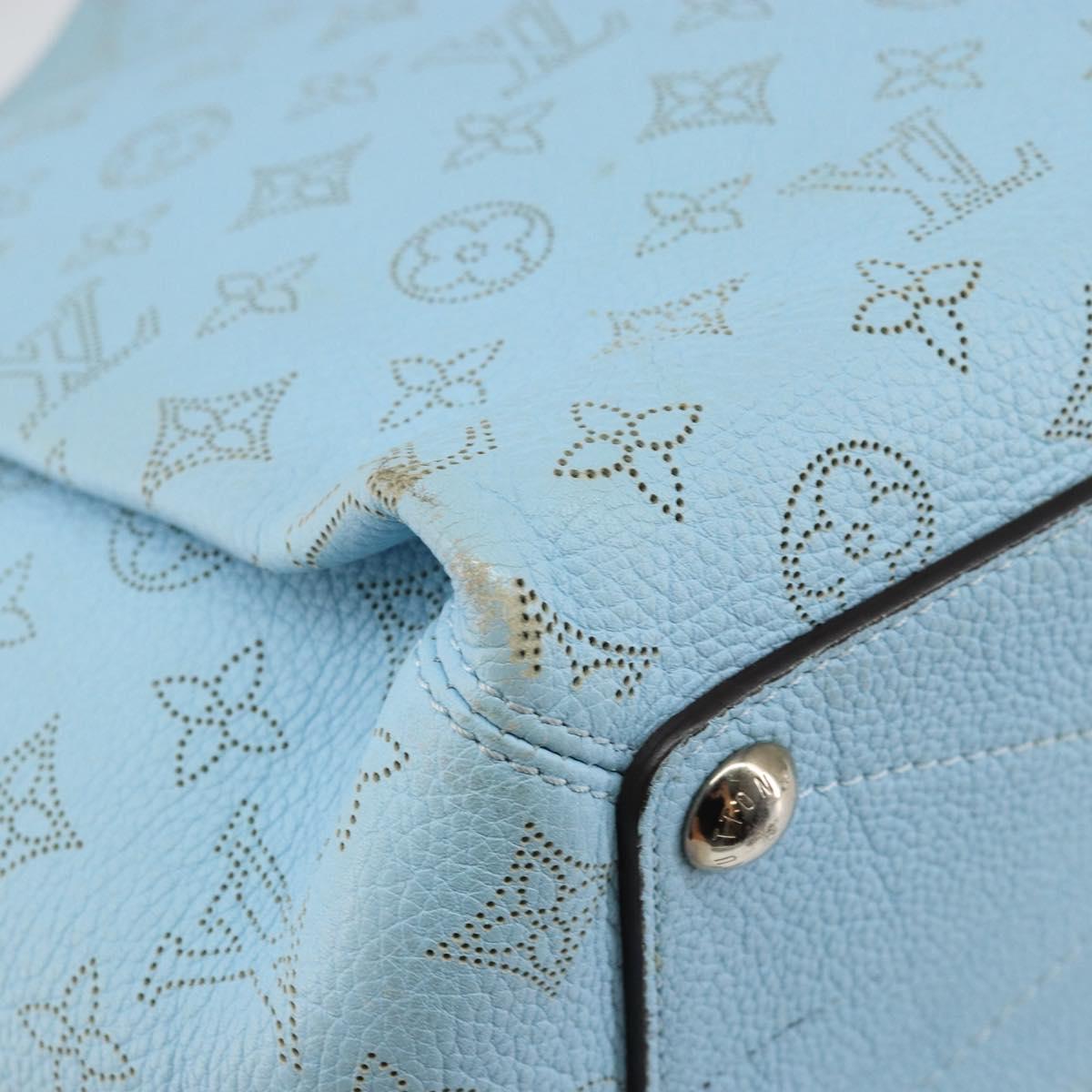 LOUIS VUITTON Monogram Mahina Babylone PM Hand Bag Ice blue M50907 Auth 145591