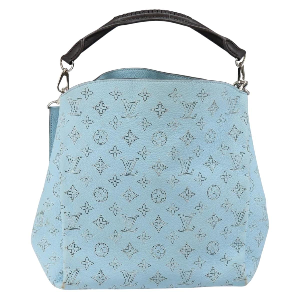 LOUIS VUITTON Monogram Mahina Babylone PM Hand Bag Ice blue M50907 Auth 145591