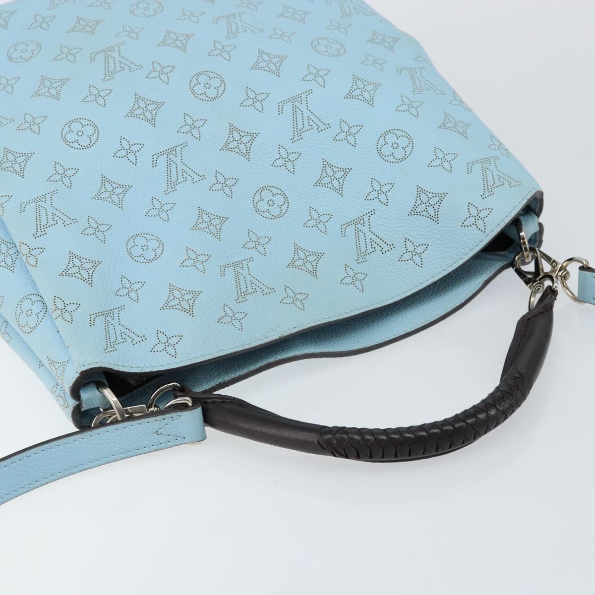 LOUIS VUITTON Monogram Mahina Babylone PM Hand Bag Ice blue M50907 Auth 145591