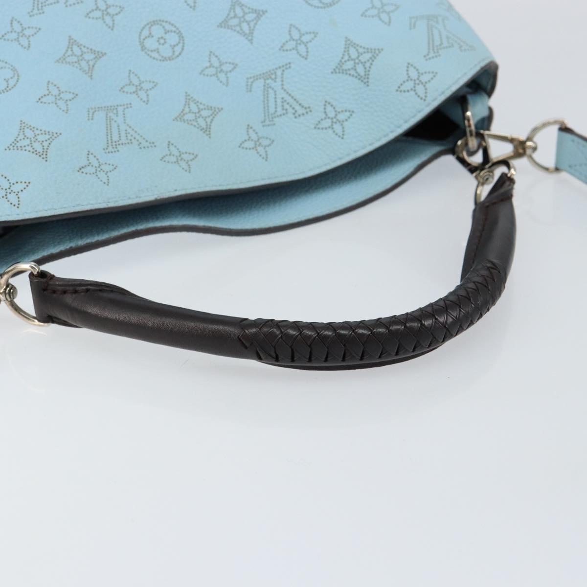LOUIS VUITTON Monogram Mahina Babylone PM Hand Bag Ice blue M50907 Auth 145591