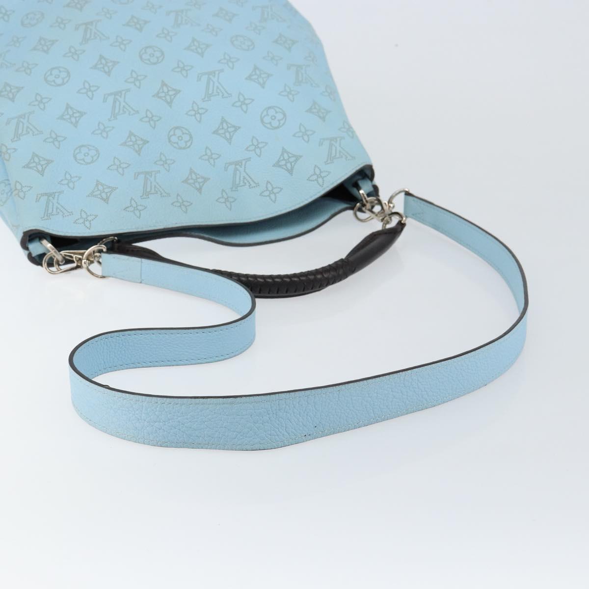 LOUIS VUITTON Monogram Mahina Babylone PM Hand Bag Ice blue M50907 Auth 145591