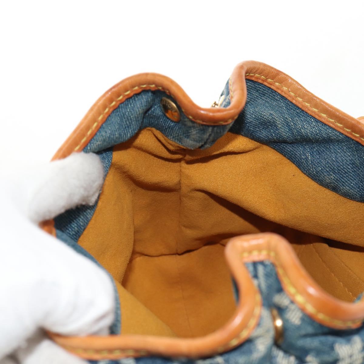 LOUIS VUITTON Monogram denim Preity Hand Bag Blue M95020 LV Auth 145593V