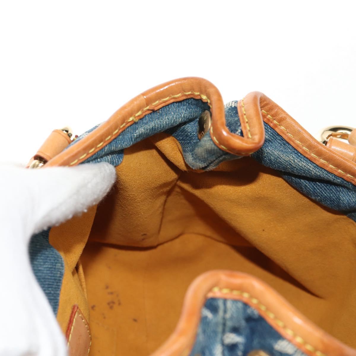 LOUIS VUITTON Monogram denim Preity Hand Bag Blue M95020 LV Auth 145593V