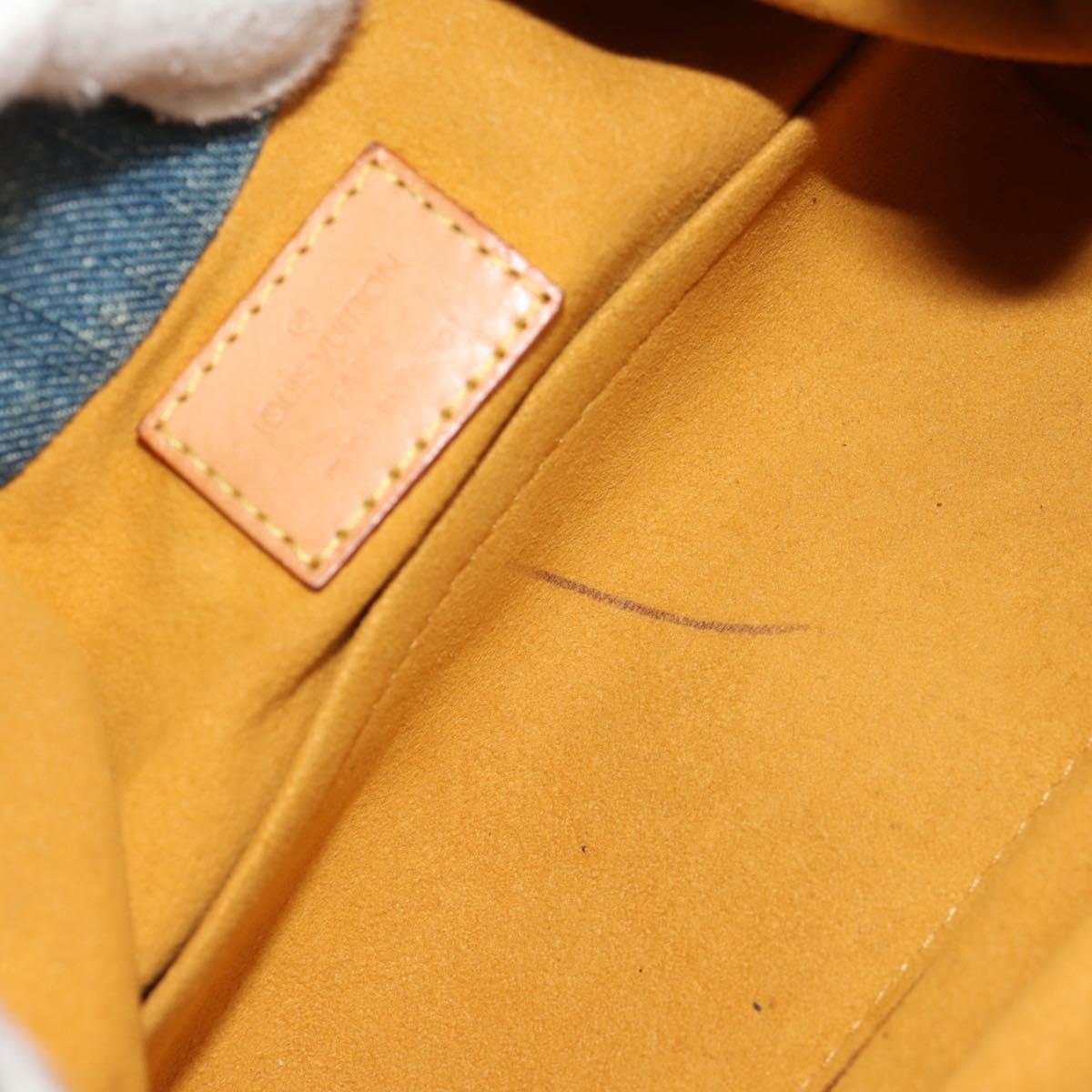 LOUIS VUITTON Monogram denim Preity Hand Bag Blue M95020 LV Auth 145593V