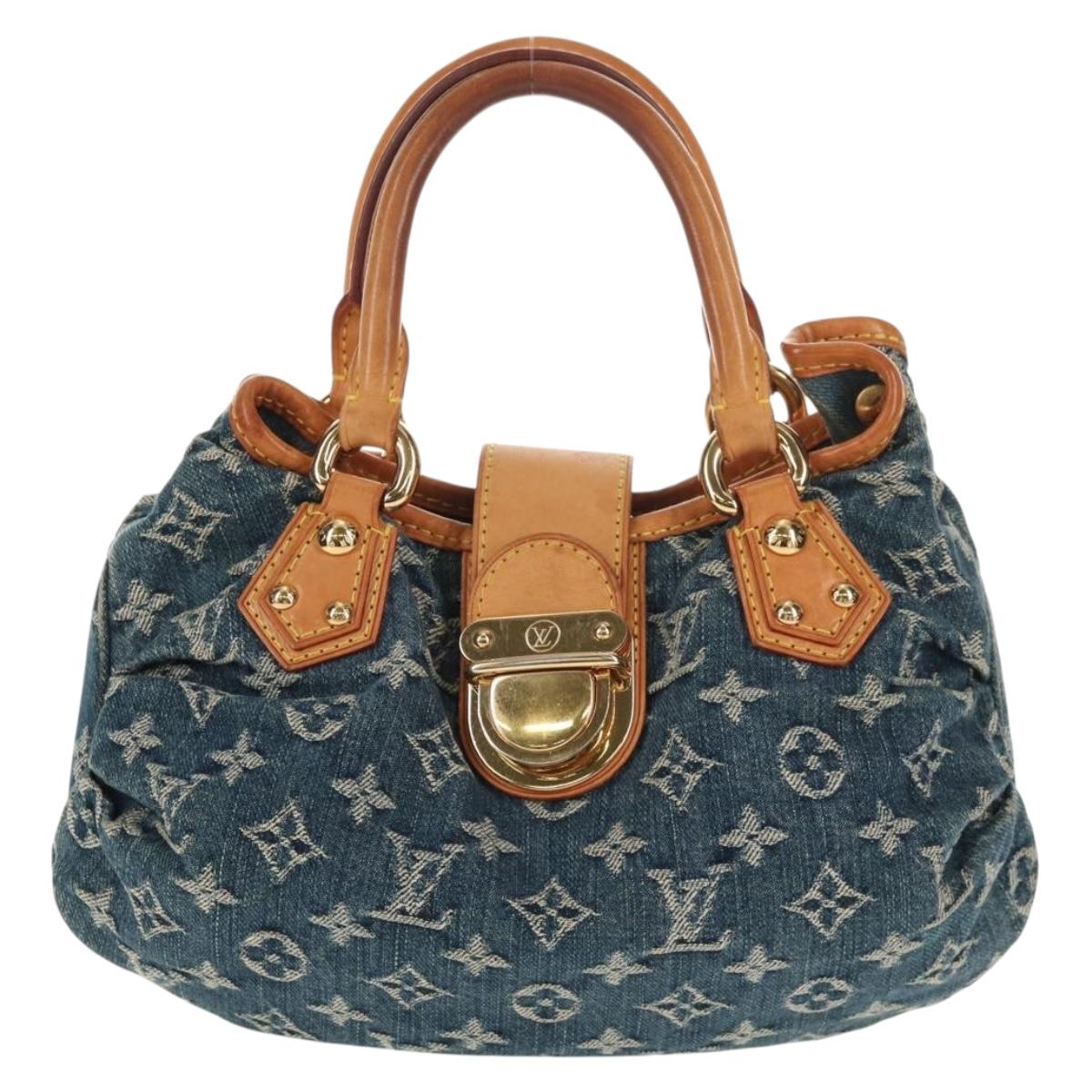 LOUIS VUITTON Monogram denim Preity Hand Bag Blue M95020 LV Auth 145593V