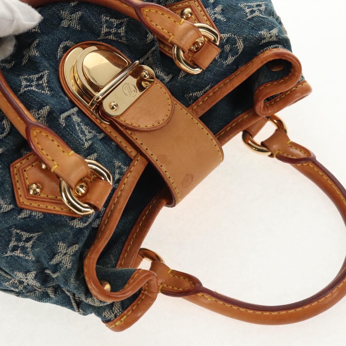 LOUIS VUITTON Monogram denim Preity Hand Bag Blue M95020 LV Auth 145593V
