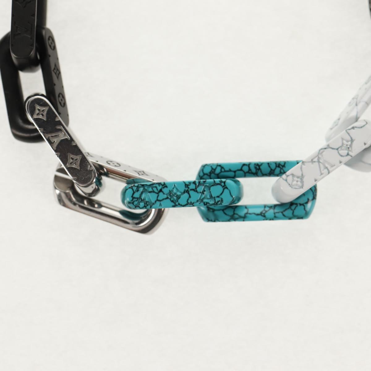 LOUIS VUITTON Chain Stone Bracelet metal Silver M1042L LV Auth 145596M