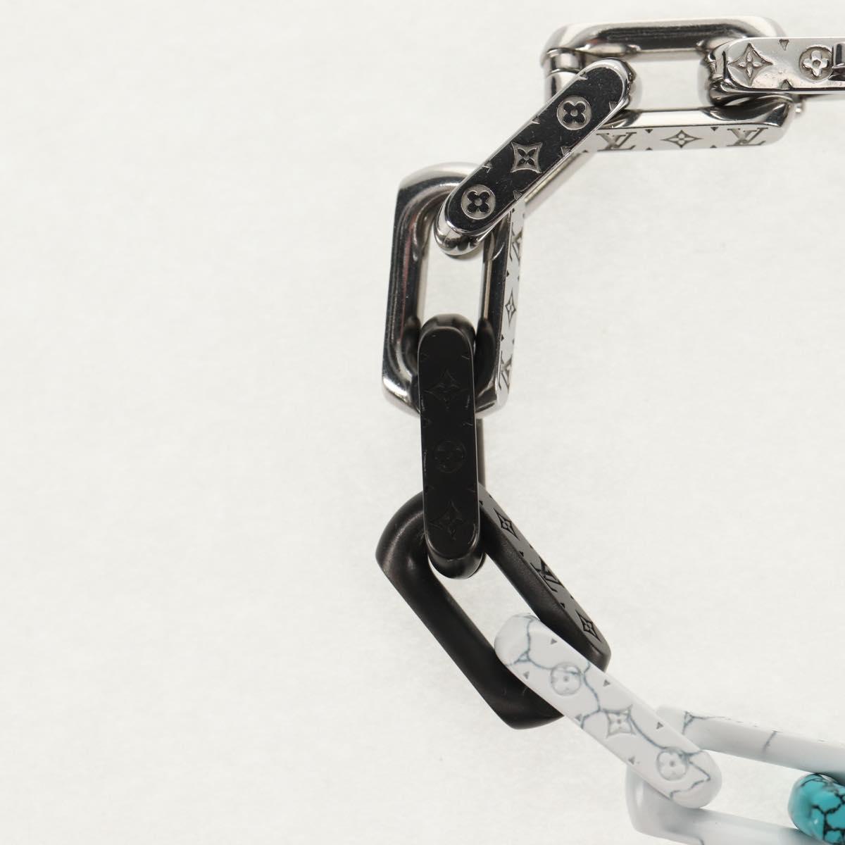 LOUIS VUITTON Chain Stone Bracelet metal Silver M1042L LV Auth 145596M