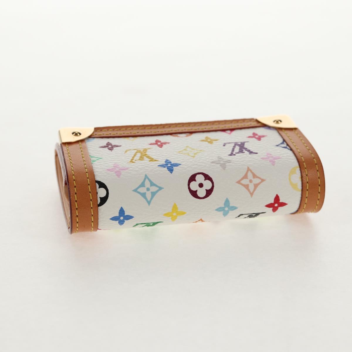 LOUIS VUITTON Multicolor Porte Monnaie Pla Coin Purse White M92657 Auth 145599V