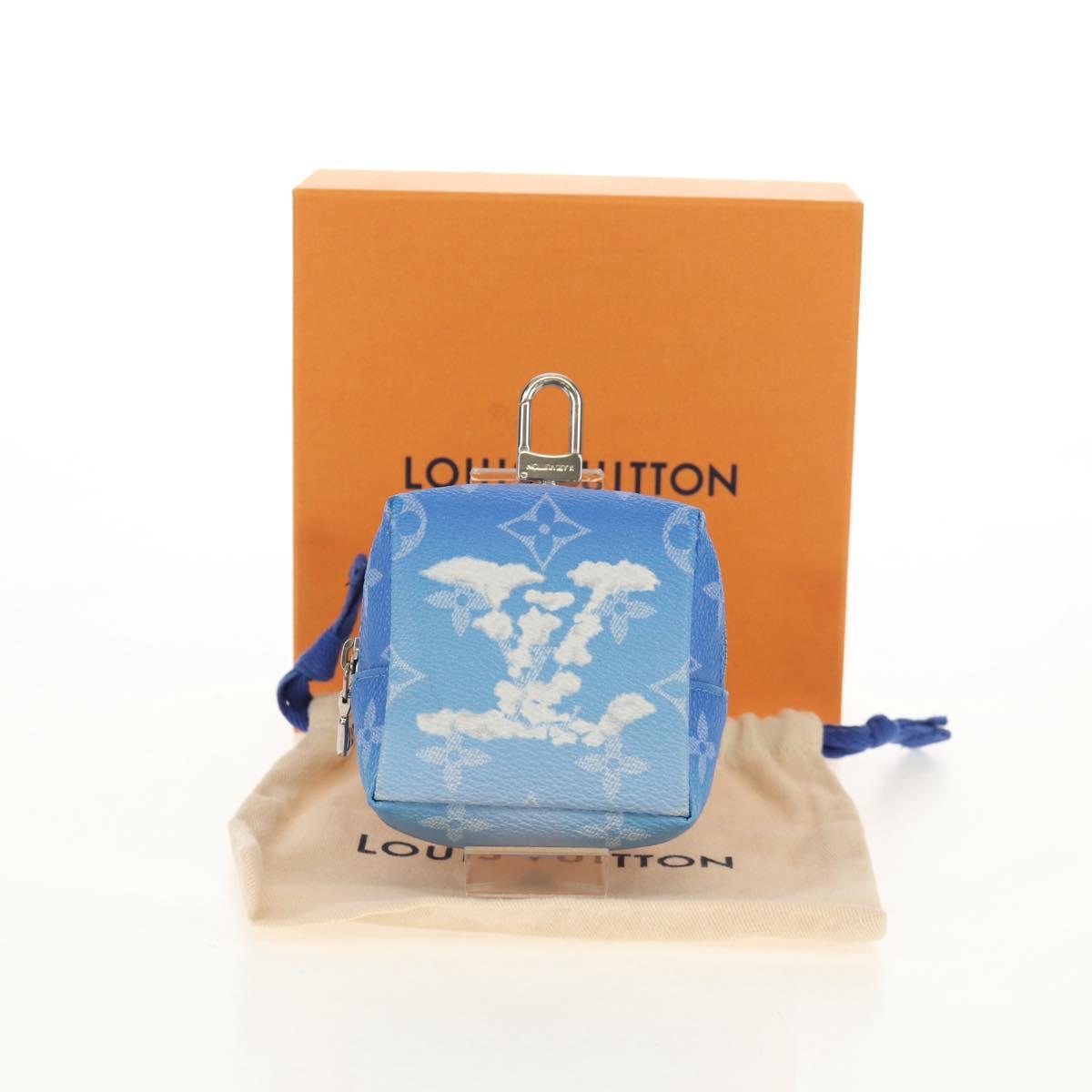 LOUIS VUITTON Monogram Clouds Bijoux Sac Squared Pouch Blue MP2792 Auth 145601SM