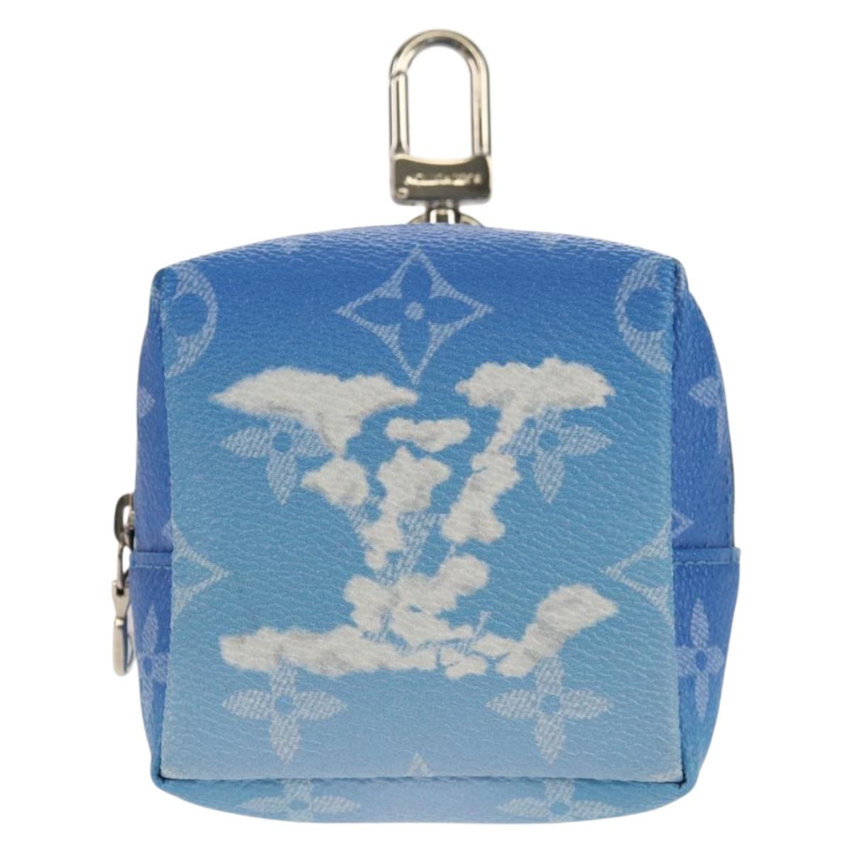 LOUIS VUITTON Monogram Clouds Bijoux Sac Squared Pouch Blue MP2792 Auth 145601SM