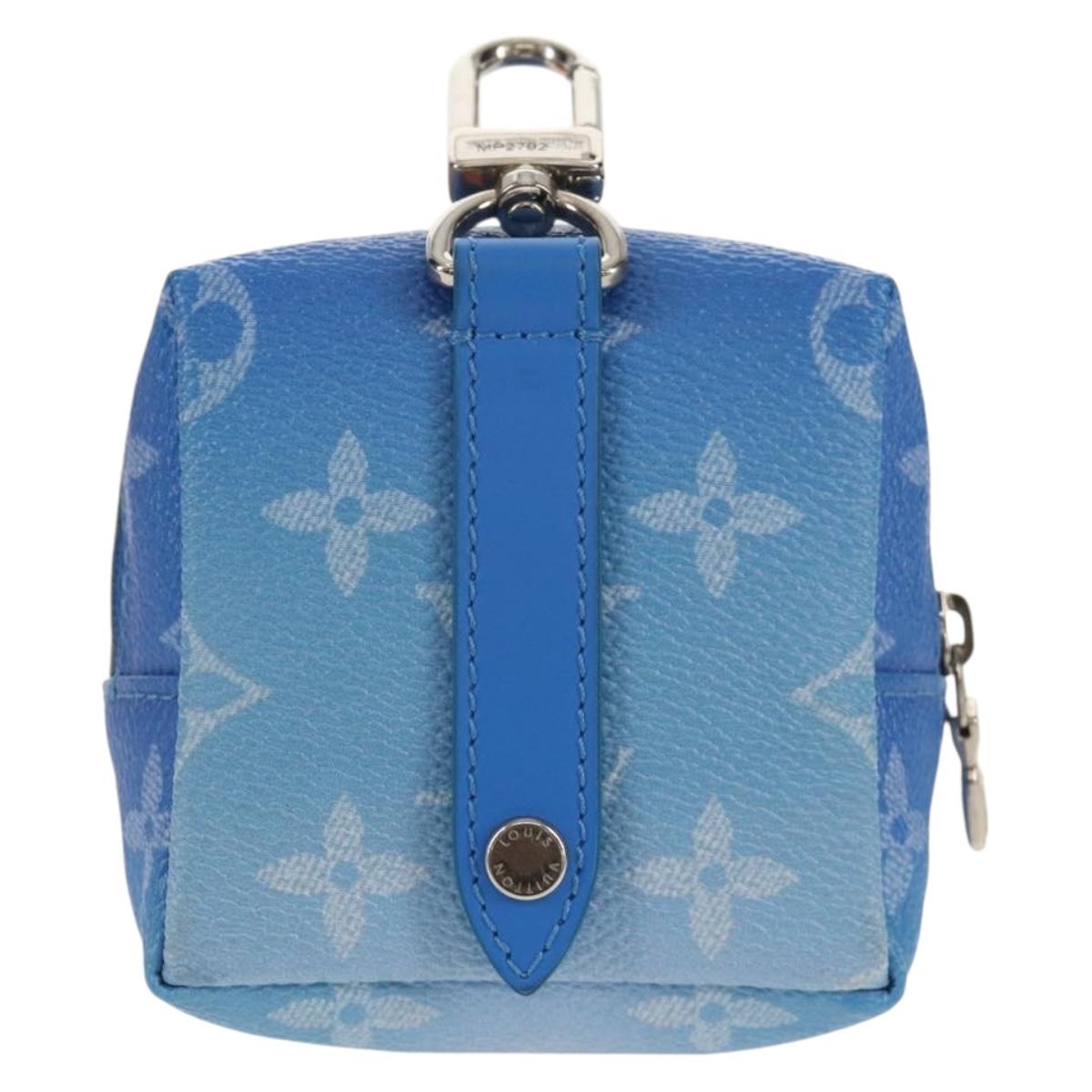 LOUIS VUITTON Monogram Clouds Bijoux Sac Squared Pouch Blue MP2792 Auth 145601SM