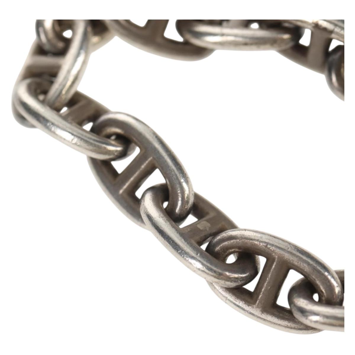 HERMES Chaine d'Ancre MM Bracelet Ag925 17 Links Silver Auth 145603SM