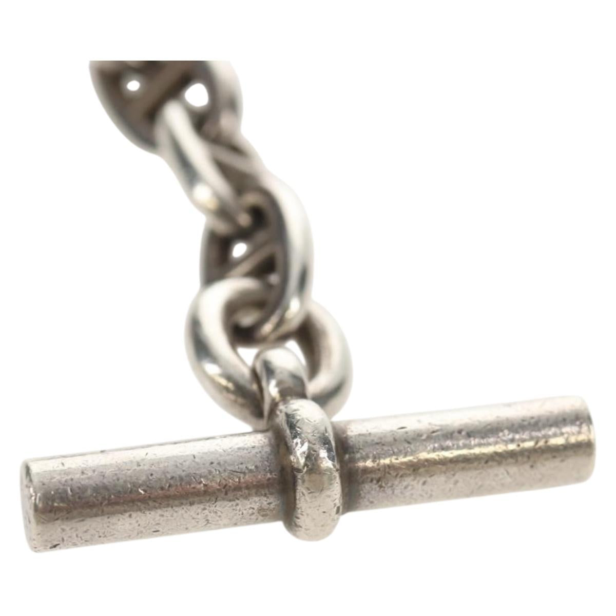HERMES Chaine d'Ancre MM Bracelet Ag925 17 Links Silver Auth 145603SM