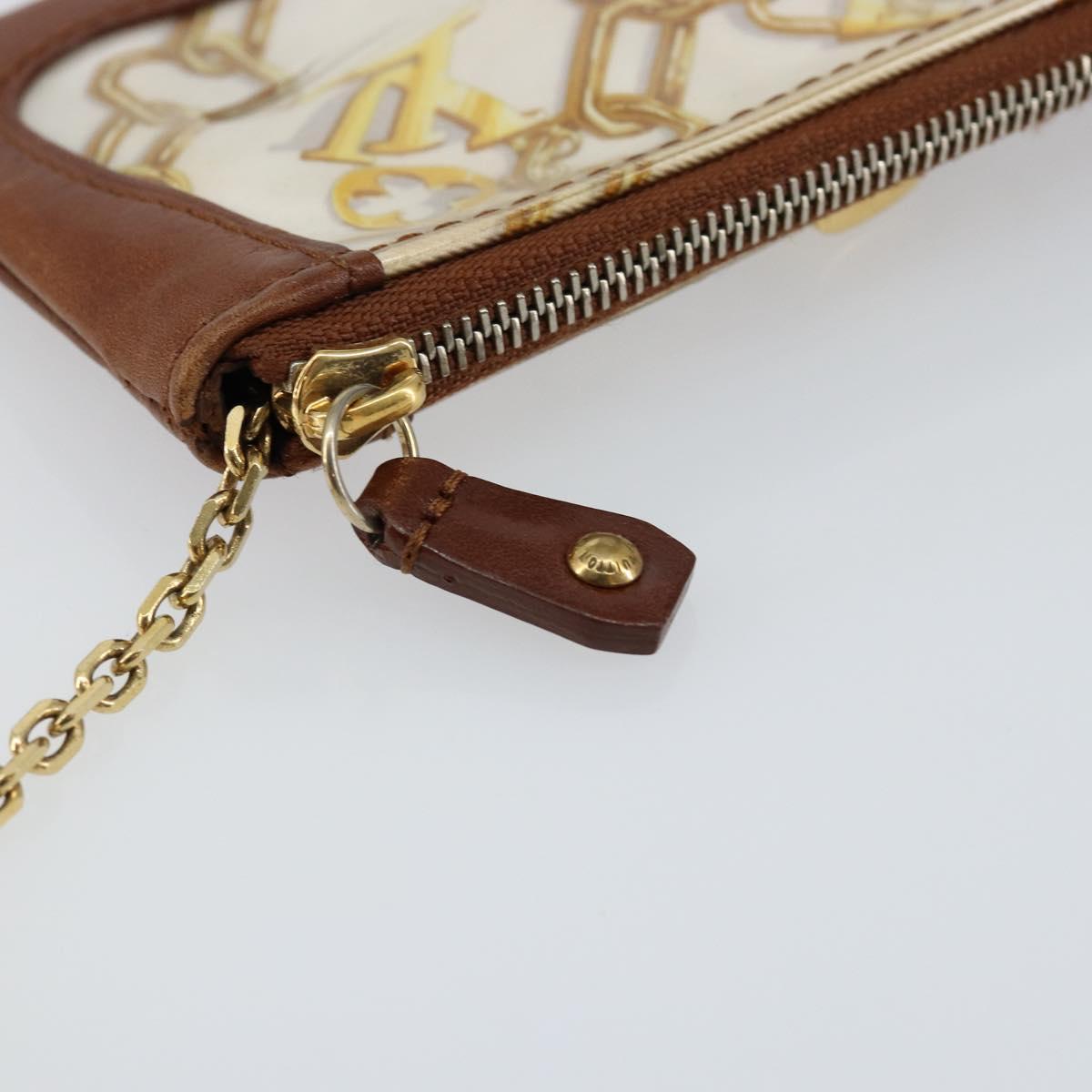 LOUIS VUITTON Monogram Charm Pochette Cles Coin Purse White M95164 Auth 145606