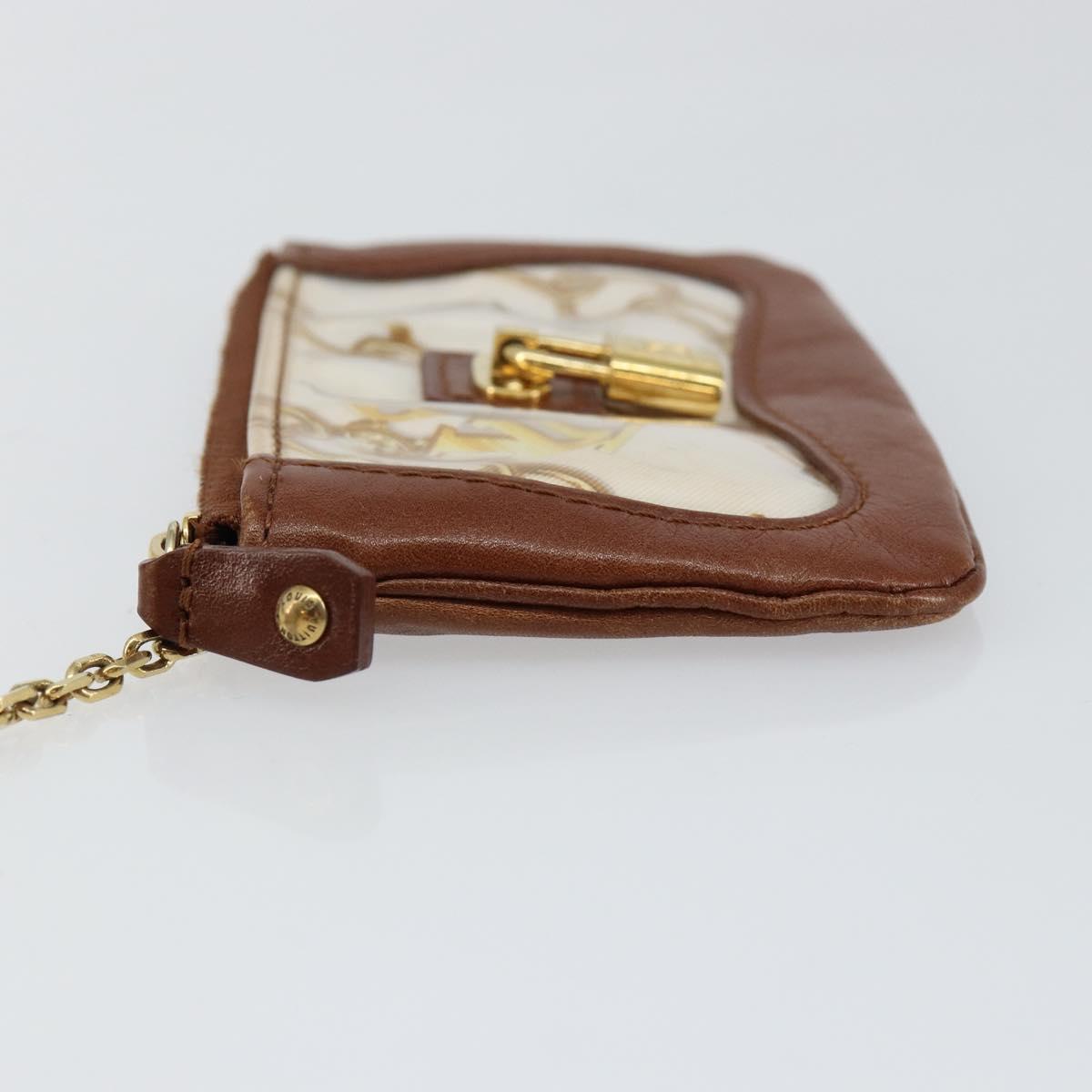 LOUIS VUITTON Monogram Charm Pochette Cles Coin Purse White M95164 Auth 145606