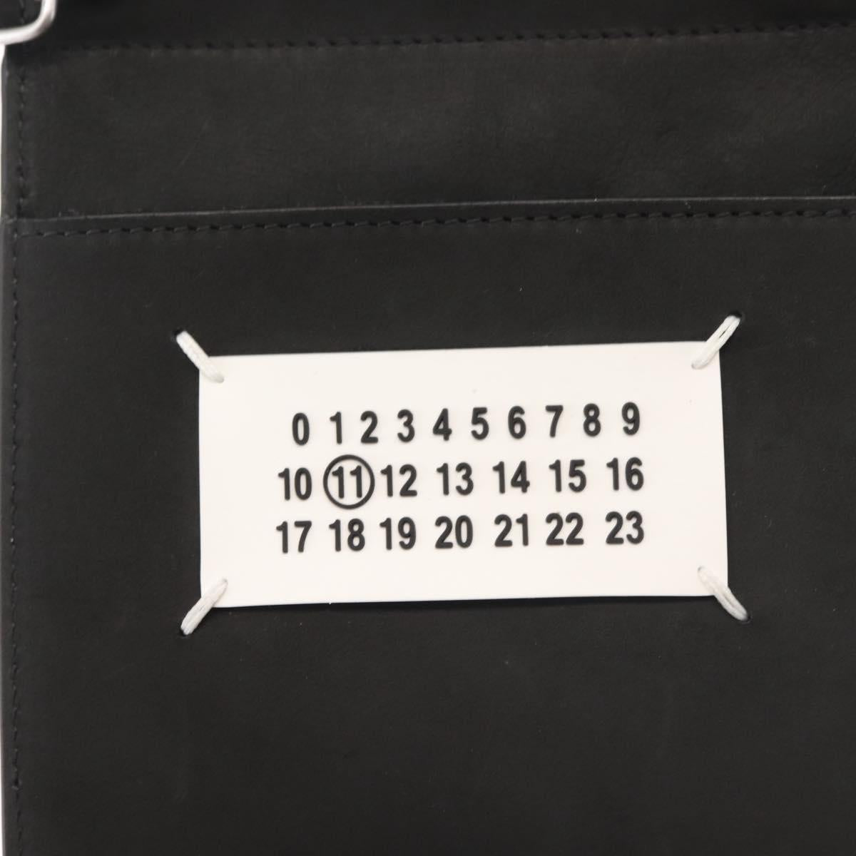 Maison Margiela Phone Shoulder Bag Leather Silver Black Auth 145607